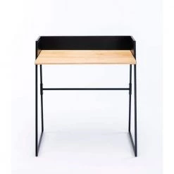 Aero Metal and Pine 32 in. Rectangular Black and Natural Writing Desk Set by Boraam -Boraam Sales Store black natural boraam writing desks 77025 77 1000