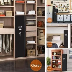 Black Electronic Storage Security Cabinet for 4-Rifles by Unbranded -Boraam Sales Store black unbranded accent cabinets am919c 155 31 1000