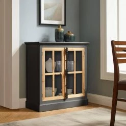 Black Accent Storage Cabinets 2-Tier Curio Display Cabinet with Shelf by Unbranded 21 Black Accent Storage Cabinets 2-Tier Curio Display Cabinet with Shelf by Unbranded -Boraam Sales Store black unbranded accent cabinets c824 stora blac 31 1000