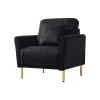 Black Velvet Single Leisure Accent Sofa Chair with Golden Feet and Ginger Velvet Accent With Cushion by Unbranded -Boraam Sales Store black unbranded accent chairs a715 velve blac 64 1000