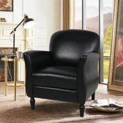 Black Faux Leather Accent Chairs For Living Room by Unbranded -Boraam Sales Store black unbranded accent chairs a812 accen blac 31 1000