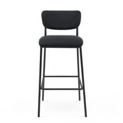 38.5 in. Low Black PU Faux Leather Metal Wood Bar Stool Industrial Pub Barstools With Armless Stool Chairs Set of 2 by Unbranded -Boraam Sales Store black unbranded bar stools lm w48747775 1f 1000