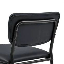 38.5 in. Low Black PU Faux Leather Metal Wood Bar Stool Industrial Pub Barstools With Armless Stool Chairs Set of 2 by Unbranded -Boraam Sales Store black unbranded bar stools lm w48747775 76 1000