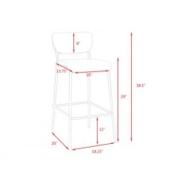 38.5 in. Low Black PU Faux Leather Metal Wood Bar Stool Industrial Pub Barstools With Armless Stool Chairs Set of 2 by Unbranded -Boraam Sales Store black unbranded bar stools lm w48747775 fa 1000