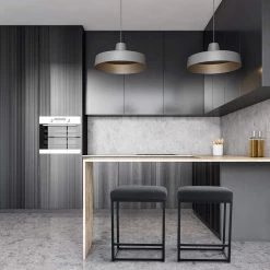 24 in. Black Leather Cushion and Black Metal Frame Metal Bar Stool (2-pieces) by Unbranded -Boraam Sales Store black unbranded bar stools thd if088 40 1000