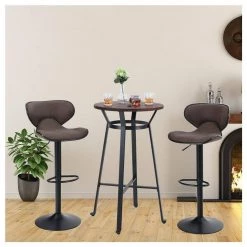 24 in. Black Metal Frame Round Bar Pub Table With Wood Top by Unbranded -Boraam Sales Store black unbranded bar tables thd if026 bk 31 1000