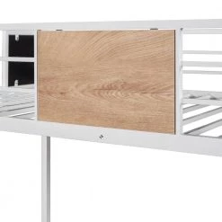 White Full Size Bunk Bed With Trundle and Both Sides Ladders, Wooden Headboard and Fiitboard by Unbranded -Boraam Sales Store black unbranded bunk beds hugt bkb w42737 4f 1000