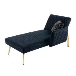 Modern Black Velvet Chaise Lounge by Unbranded -Boraam Sales Store black unbranded chaise lounges jx39540940 c3 1000