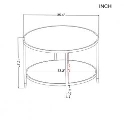35.4 in. Round Glass Coffee Table by Unbranded -Boraam Sales Store black unbranded coffee tables crlw22342954 fa 1000