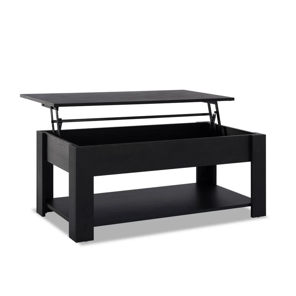 39.4 in. Black MDF Lift Top Extendable Rectangle Coffee Table with Storage by Unbranded 5 39.4 in. Black MDF Lift Top Extendable Rectangle Coffee Table with Storage by Unbranded - Image 3