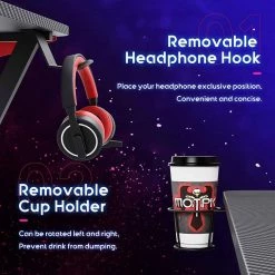 51 in. L Shaped Carbon Fiber Computer Gaming Desk with Monitor Shelf, Black by Unbranded -Boraam Sales Store black unbranded computer desks mkbs0101248 3 4f 1000