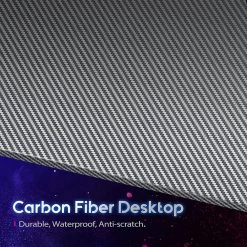 51 in. L Shaped Carbon Fiber Computer Gaming Desk with Monitor Shelf, Black by Unbranded -Boraam Sales Store black unbranded computer desks mkbs0101248 3 c3 1000