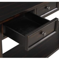 63 in. Black Rectangle Pine Wood Console Table With 4-Drawers and 1 Bottom Shelf for Entryway Hallway by Unbranded -Boraam Sales Store black unbranded console tables gm h 520 4f 1000