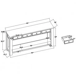 63 in. Black Rectangle Pine Wood Console Table With 4-Drawers and 1 Bottom Shelf for Entryway Hallway by Unbranded -Boraam Sales Store black unbranded console tables gm h 520 c3 1000