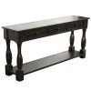 64.2 in. Black Console Table 64 in. L ong Extra Thick Sofa Table with Drawers and Shelf for Entryway Hallwaywood Top by Unbranded -Boraam Sales Store black unbranded console tables sa wf193795aab 64 1000