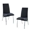 Black Modern Leather Dining Side Chair With Silver Metal Legs (Set of 2) by Unbranded -Boraam Sales Store black unbranded dining chairs d w124160326 64 1000