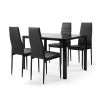 5-Piece Black Kitchen Tempered Glass Top Dining Table Set by Unbranded -Boraam Sales Store black unbranded dining room sets cuu2s00001 64 1000