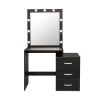 Modern 59.84 in. H x 38.78 in. W x 19.3 in. D 3-Drawers Black Dresser With Adjustable Brightness Mirror by Unbranded -Boraam Sales Store black unbranded dressers bk dr table 64 1000