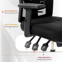 Black Mesh Seat Swivel Office Chair with Adjustable Height and Tilt by Unbranded -Boraam Sales Store black unbranded ergonomic chairs thd if042 1d 1000