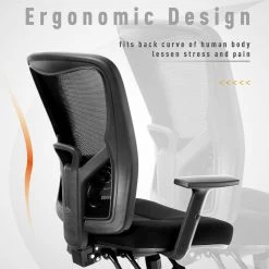 Black Mesh Seat Swivel Office Chair with Adjustable Height and Tilt by Unbranded -Boraam Sales Store black unbranded ergonomic chairs thd if042 40 1000