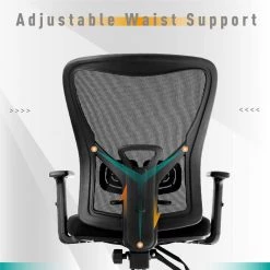 Black Mesh Seat Swivel Office Chair with Adjustable Height and Tilt by Unbranded -Boraam Sales Store black unbranded ergonomic chairs thd if042 66 1000