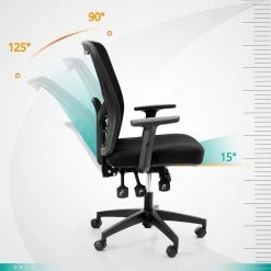 Black Mesh Seat Swivel Office Chair with Adjustable Height and Tilt by Unbranded -Boraam Sales Store black unbranded ergonomic chairs thd if042 a0 1000