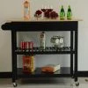 Black Frame Kitchen Cart with Wood Natural Top and Large Drawer, 2-Shelf and Kitchen Island with 2 Wheels with Brake by Unbranded -Boraam Sales Store black unbranded kitchen carts aybszhd836 64 1000
