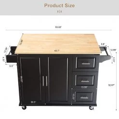 Black Kitchen Island with 3-Drawers by Unbranded 11 Black Kitchen Island with 3-Drawers by Unbranded -Boraam Sales Store black unbranded kitchen islands jjlqds10007 4f 1000