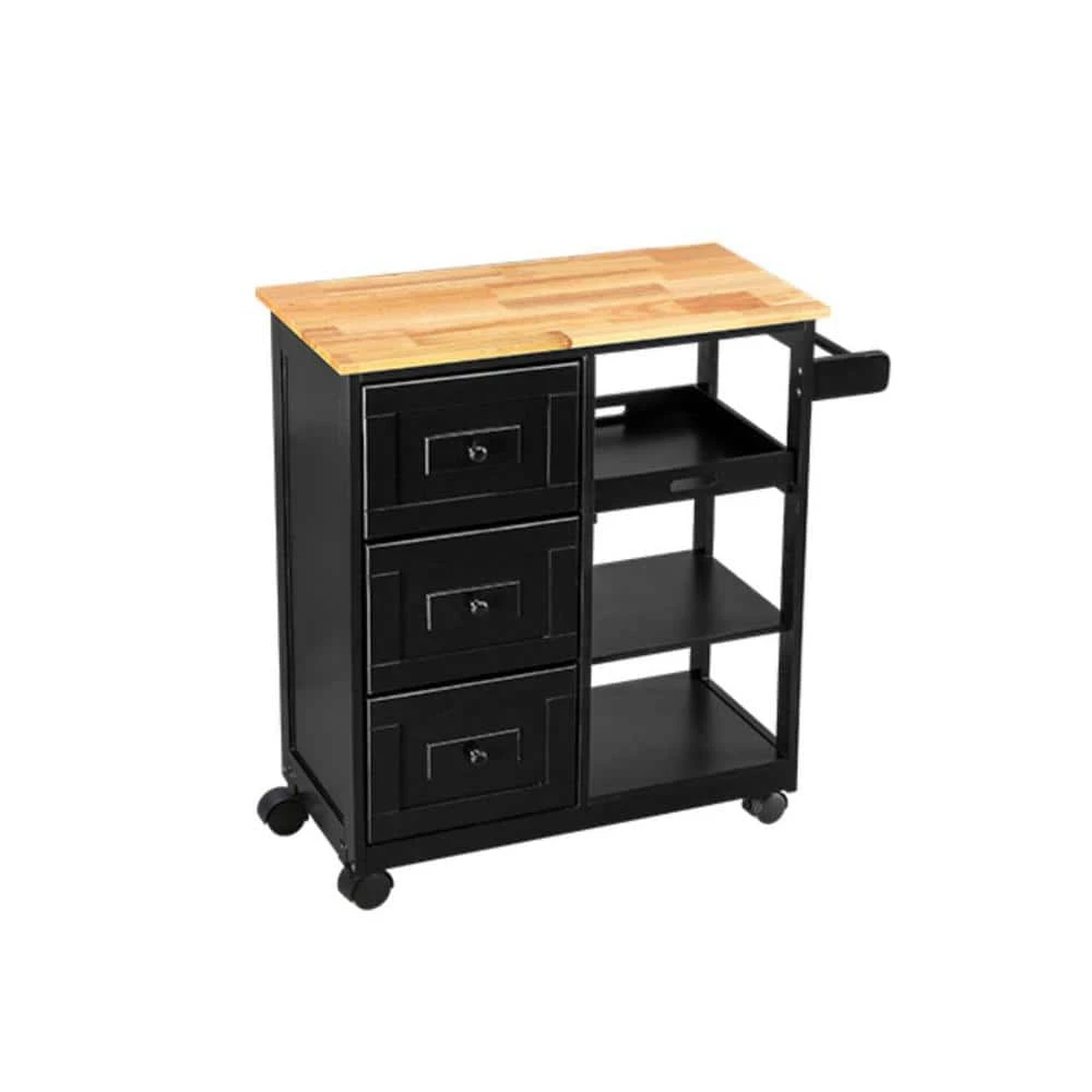 Black Kitchen Islands with Storage Lockable Utility Kitchen Carts On Wheels with Countertop Drawer Open Shelves by Unbranded 3 Black Kitchen Islands with Storage Lockable Utility Kitchen Carts On Wheels with Countertop Drawer Open Shelves by Unbranded