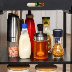 Black Kitchen Islands with Storage Lockable Utility Kitchen Carts On Wheels with Countertop Drawer Open Shelves 2 Sets by Unbranded 23 Black Kitchen Islands with Storage Lockable Utility Kitchen Carts On Wheels with Countertop Drawer Open Shelves 2 Sets by Unbranded -Boraam Sales Store black unbranded kitchen islands k825 2kitch bla 76 1000