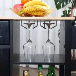 Black Kitchen Island on Wheels Kitchen Cart with Cabinet 3 Layer Shelves Wood Countertop Mobile Storage Islands by Unbranded 21 Black Kitchen Island on Wheels Kitchen Cart with Cabinet 3 Layer Shelves Wood Countertop Mobile Storage Islands by Unbranded -Boraam Sales Store black unbranded kitchen islands k825 island bla 44 1000