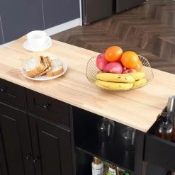 Black Kitchen Island on Wheels Kitchen Cart with Cabinet 3 Layer Shelves Wood Countertop Mobile Storage Islands by Unbranded 22 Black Kitchen Island on Wheels Kitchen Cart with Cabinet 3 Layer Shelves Wood Countertop Mobile Storage Islands by Unbranded -Boraam Sales Store black unbranded kitchen islands k825 island bla fa 1000