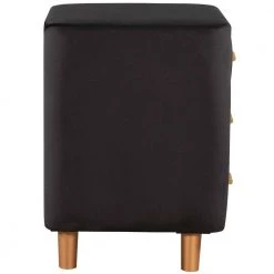 3-Drawer Bedroom Upholstery Black Nightstand 16.10 in. W x 16.10 in. D x 23.10 in. H by Unbranded -Boraam Sales Store black unbranded nightstands am902c 16 44 1000