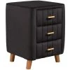 3-Drawer Bedroom Upholstery Black Nightstand 16.10 in. W x 16.10 in. D x 23.10 in. H by Unbranded -Boraam Sales Store black unbranded nightstands am902c 16 64 1000