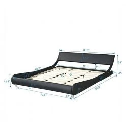 80.3 in.W Black White Wood Frame Faux Leather Upholstered King Size Platform Bed Frame by Unbranded 12 80.3 in.W Black White Wood Frame Faux Leather Upholstered King Size Platform Bed Frame by Unbranded -Boraam Sales Store black white unbranded platform beds s01cuu101 1f 1000