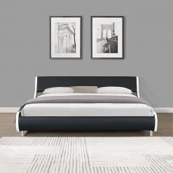 80.3 in.W Black White Wood Frame Faux Leather Upholstered King Size Platform Bed Frame by Unbranded 13 80.3 in.W Black White Wood Frame Faux Leather Upholstered King Size Platform Bed Frame by Unbranded -Boraam Sales Store black white unbranded platform beds s01cuu101 31 1000