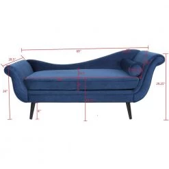 69 in. Blue Modern Velvet Chaise Lounge by Unbranded -Boraam Sales Store blue unbranded chaise lounges z w68034301 4f 1000