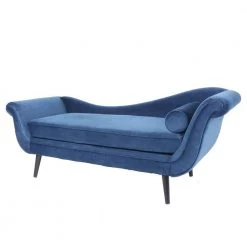 69 in. Blue Modern Velvet Chaise Lounge by Unbranded