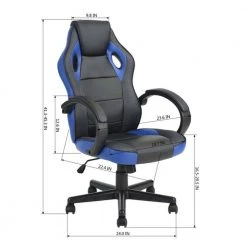 Blue Upholstered Gaming Office Chair With Fabric Adjustable Swivel by Unbranded -Boraam Sales Store blue unbranded gaming chairs sn820c 189 76 1000