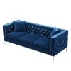 82.3 in. W 3-Seat Modern Square Arm Velvet Straight Tufted Sofa in Blue With 2-Pillows by Unbranded 1 82.3 in. W 3-Seat Modern Square Arm Velvet Straight Tufted Sofa in Blue With 2-Pillows by Unbranded -Boraam Sales Store blue unbranded sofas couches cuus00010 64 1000