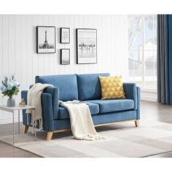 72.44 in. W Square Arm Modern and Comfortable Blue Chenille Fabric Straight Sofa with Soft Cushion in Blue by Unbranded 27 72.44 in. W Square Arm Modern and Comfortable Blue Chenille Fabric Straight Sofa with Soft Cushion in Blue by Unbranded -Boraam Sales Store blue unbranded sofas couches ec sfb 8171 31 1000