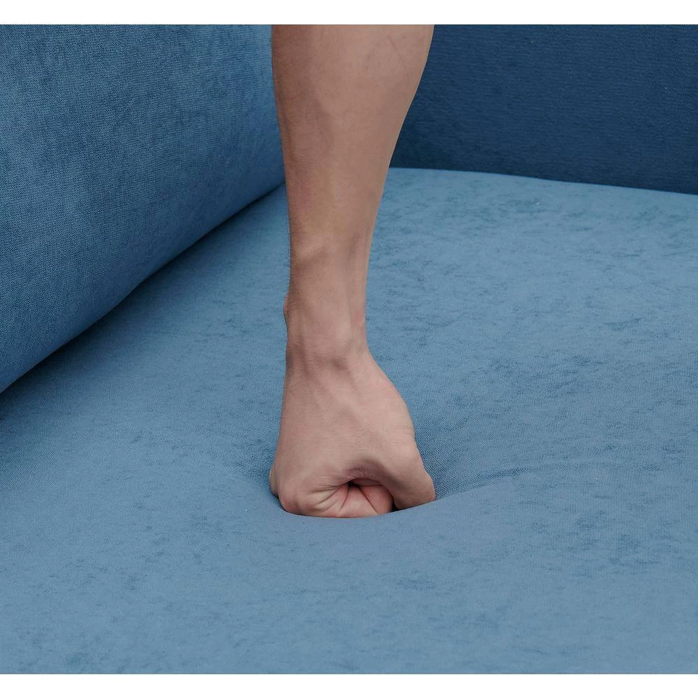 72.44 in. W Square Arm Modern and Comfortable Blue Chenille Fabric Straight Sofa with Soft Cushion in Blue by Unbranded 9 72.44 in. W Square Arm Modern and Comfortable Blue Chenille Fabric Straight Sofa with Soft Cushion in Blue by Unbranded - Image 7