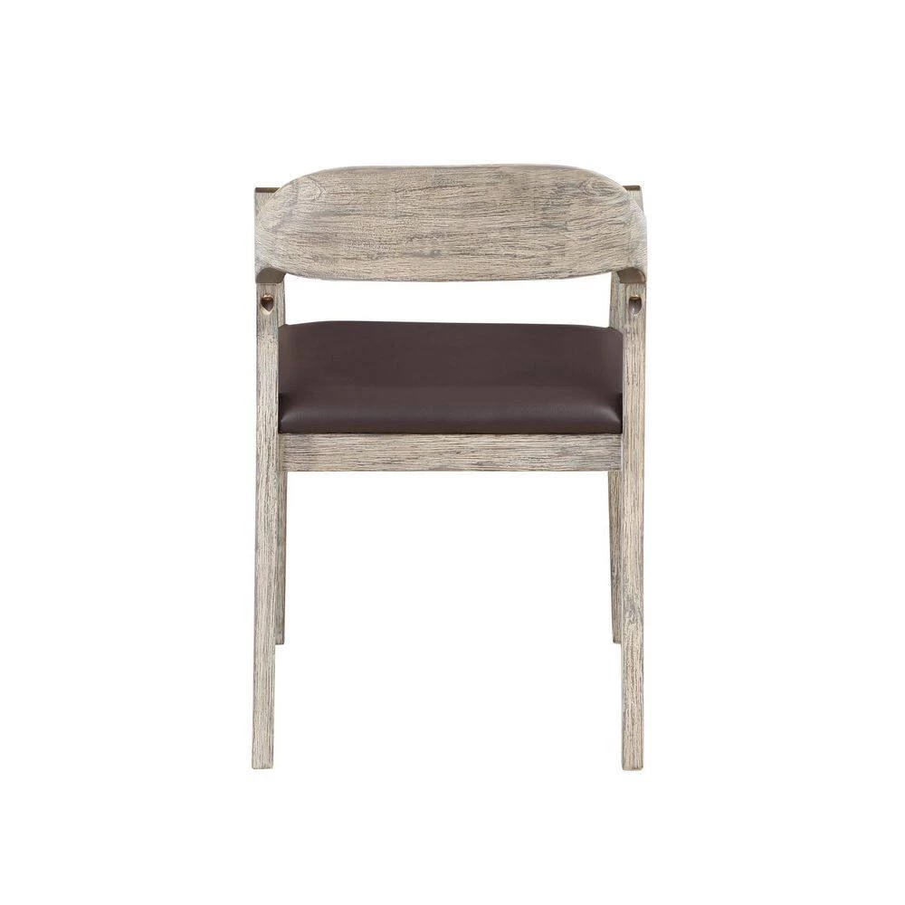 Montana Brown Faux Leather and Wood Dining Arm Chair by Boraam 5 Montana Brown Faux Leather and Wood Dining Arm Chair by Boraam - Image 3
