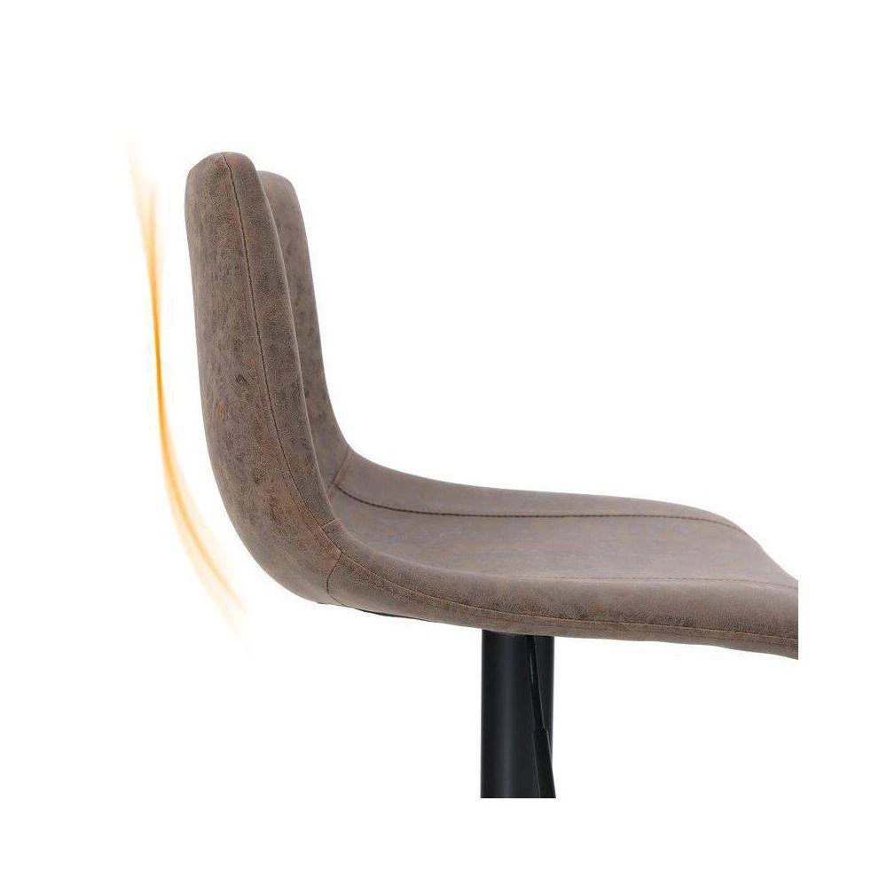 33 in. Adjustable Brown Low Back Metal Frame 360 swivel Bar Stool (Set of 2) by Unbranded 5 33 in. Adjustable Brown Low Back Metal Frame 360 swivel Bar Stool (Set of 2) by Unbranded - Image 3