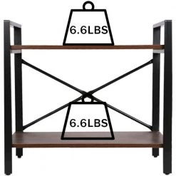 23.6 in. Brown Wooden 2-shelf Etagere Bookcase with Open Shelves for Entryway, Hallway, Living Room by Unbranded -Boraam Sales Store brown unbranded bookcases bookshelves dhs lqw1 9133 1f 1000