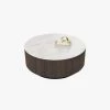 35.4 in. Brown Modern Round Coffee Table With Storage Drum Coffee Table With Solid Wood Drawers, Sintered Stone Tabletop by Unbranded -Boraam Sales Store brown unbranded coffee tables gm h 531 64 1000