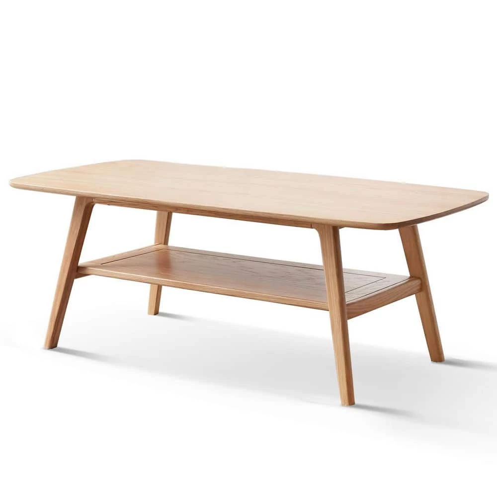 39.37 in. Brown Rectangle Low Table Natural Writing Desk 100% Solid Wood Top Plate Desk Coffee Table With Storage Rack by Unbranded 3 39.37 in. Brown Rectangle Low Table Natural Writing Desk 100% Solid Wood Top Plate Desk Coffee Table With Storage Rack by Unbranded