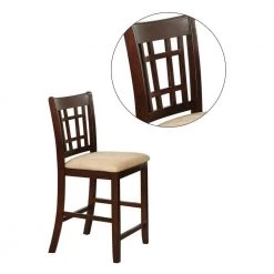 Retro Brown Solid Wood Counter Height Upholstered Dining Side Chairs (Set of 2) by Unbranded -Boraam Sales Store brown unbranded dining chairs hs00f1205 ahd 1f 1000