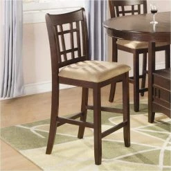 Retro Brown Solid Wood Counter Height Upholstered Dining Side Chairs (Set of 2) by Unbranded -Boraam Sales Store brown unbranded dining chairs hs00f1205 ahd 44 1000