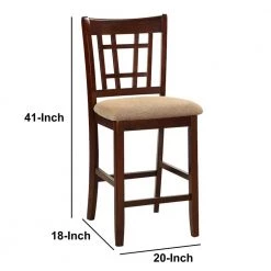 Retro Brown Solid Wood Counter Height Upholstered Dining Side Chairs (Set of 2) by Unbranded -Boraam Sales Store brown unbranded dining chairs hs00f1205 ahd 4f 1000